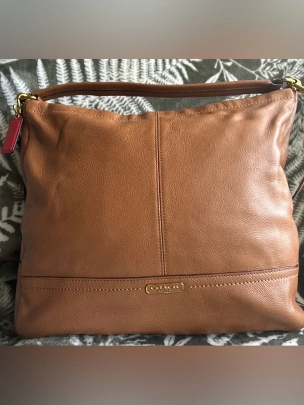 Coach Pebbled Leather Shoulder Bag in Cognac